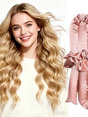 Satin Heatless Curls Overnight for Long Hair, Heatless Hair curler Set for Women